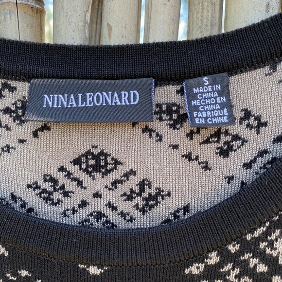 NINA LEONARD PLAID PRINTED RUFFLE PEPLUM HEM KNIT SWEATER DRESS SMALL - Picture 4 of 8